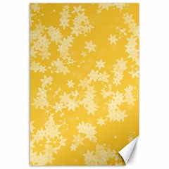 Saffron Yellow Floral Print Canvas 24  X 36  by SpinnyChairDesigns