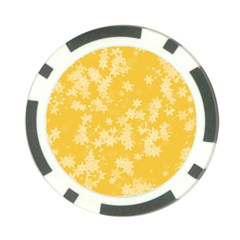 Saffron Yellow Floral Print Poker Chip Card Guard (10 Pack) by SpinnyChairDesigns