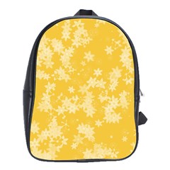 Saffron Yellow Floral Print School Bag (large) by SpinnyChairDesigns