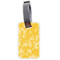 Saffron Yellow Floral Print Luggage Tag (two Sides) by SpinnyChairDesigns