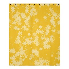 Saffron Yellow Floral Print Shower Curtain 60  X 72  (medium)  by SpinnyChairDesigns