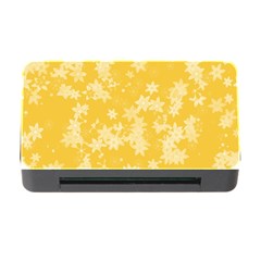 Saffron Yellow Floral Print Memory Card Reader With Cf by SpinnyChairDesigns