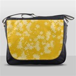 Saffron Yellow Floral Print Messenger Bag Front