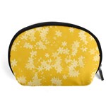 Saffron Yellow Floral Print Accessory Pouch (Large) Front