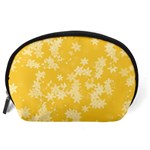 Saffron Yellow Floral Print Accessory Pouch (Large) Back