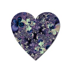 Abstract Floral Art Print Heart Magnet by SpinnyChairDesigns