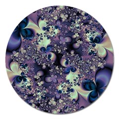 Abstract Floral Art Print Magnet 5  (round) by SpinnyChairDesigns