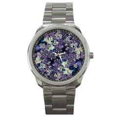 Abstract Floral Art Print Sport Metal Watch by SpinnyChairDesigns