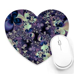 Abstract Floral Art Print Heart Mousepads by SpinnyChairDesigns