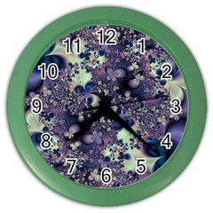 Abstract Floral Art Print Color Wall Clock by SpinnyChairDesigns