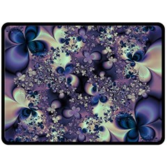 Abstract Floral Art Print Fleece Blanket (large)  by SpinnyChairDesigns