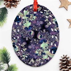 Abstract Floral Art Print Oval Filigree Ornament (two Sides) by SpinnyChairDesigns