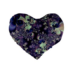 Abstract Floral Art Print Standard 16  Premium Heart Shape Cushions by SpinnyChairDesigns