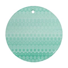 Biscay Green Floral Print Ornament (round) by SpinnyChairDesigns