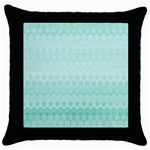 Biscay Green Floral Print Throw Pillow Case (Black) Front