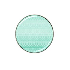 Biscay Green Floral Print Hat Clip Ball Marker (4 Pack) by SpinnyChairDesigns