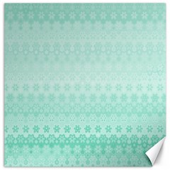 Biscay Green Floral Print Canvas 12  X 12  by SpinnyChairDesigns