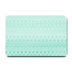 Biscay Green Floral Print Small Doormat  by SpinnyChairDesigns