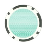 Biscay Green Floral Print Poker Chip Card Guard Front