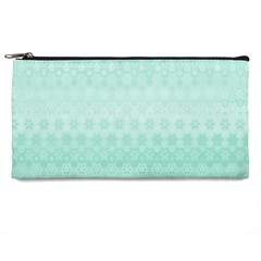 Biscay Green Floral Print Pencil Case by SpinnyChairDesigns