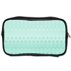 Biscay Green Floral Print Toiletries Bag (two Sides) by SpinnyChairDesigns