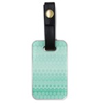 Biscay Green Floral Print Luggage Tag (one side) Front