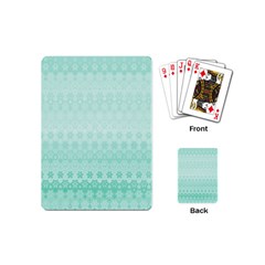 Biscay Green Floral Print Playing Cards Single Design (mini) by SpinnyChairDesigns