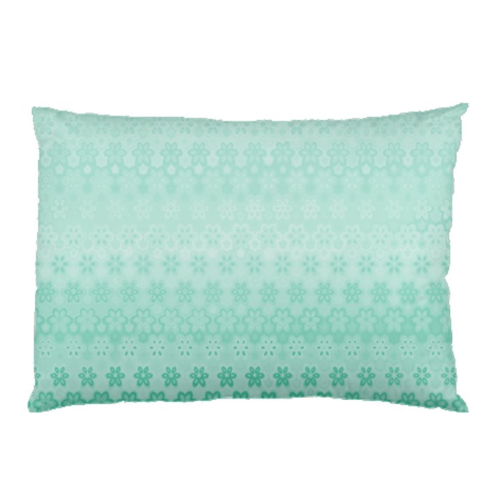 Biscay Green Floral Print Pillow Case (Two Sides)