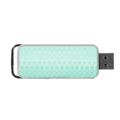 Biscay Green Floral Print Portable Usb Flash (one Side) by SpinnyChairDesigns