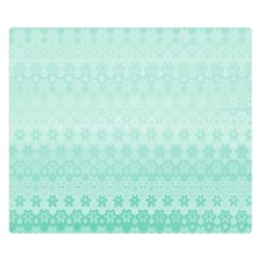 Biscay Green Floral Print Double Sided Flano Blanket (small)  by SpinnyChairDesigns