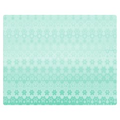 Biscay Green Floral Print Double Sided Flano Blanket (medium)  by SpinnyChairDesigns