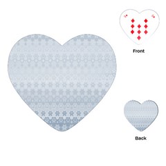 Faded Blue Floral Print Playing Cards Single Design (heart) by SpinnyChairDesigns