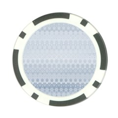 Faded Blue Floral Print Poker Chip Card Guard (10 Pack) by SpinnyChairDesigns