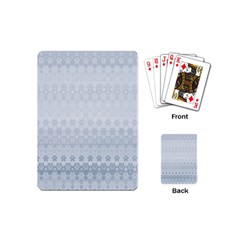 Faded Blue Floral Print Playing Cards Single Design (mini) by SpinnyChairDesigns