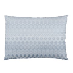 Faded Blue Floral Print Pillow Case (two Sides) by SpinnyChairDesigns