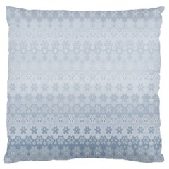 Faded Blue Floral Print Large Cushion Case (two Sides) by SpinnyChairDesigns