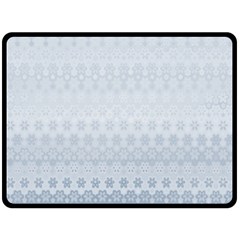 Faded Blue Floral Print Double Sided Fleece Blanket (large)  by SpinnyChairDesigns