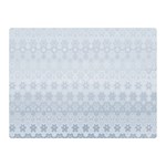 Faded Blue Floral Print Double Sided Flano Blanket (Mini)  35 x27  Blanket Front