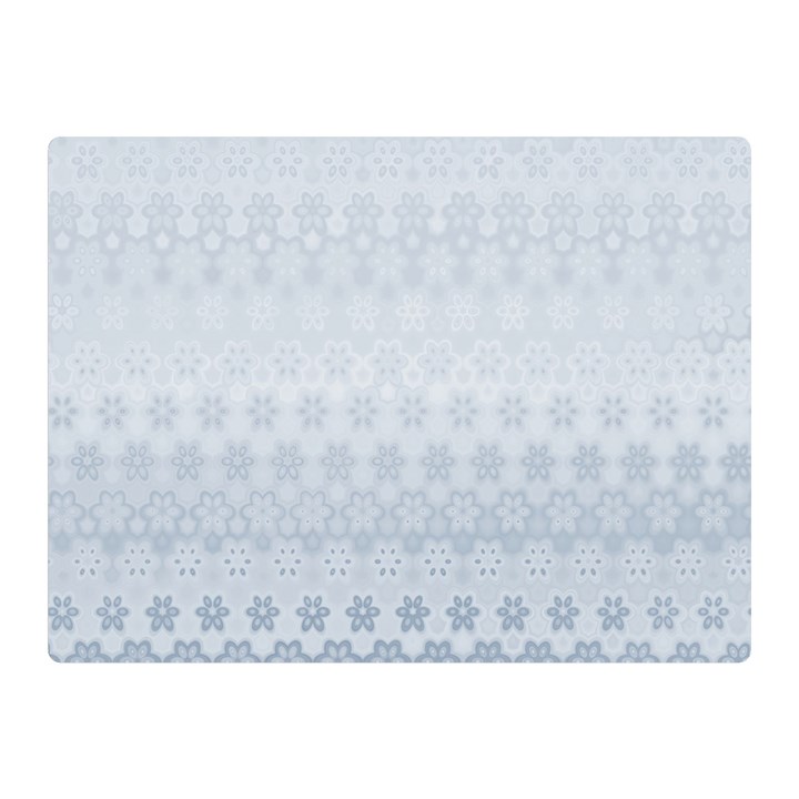 Faded Blue Floral Print Double Sided Flano Blanket (Mini) 