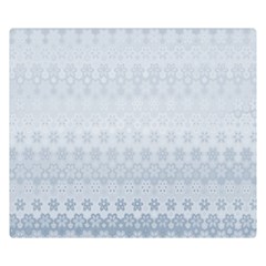 Faded Blue Floral Print Double Sided Flano Blanket (small)  by SpinnyChairDesigns