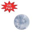 Faded Blue Floral Print 1  Mini Magnets (100 pack)  Front