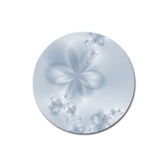 Faded Blue Floral Print Magnet 3  (round) by SpinnyChairDesigns