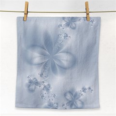 Faded Blue Floral Print Face Towel by SpinnyChairDesigns