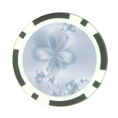 Faded Blue Floral Print Poker Chip Card Guard (10 Pack) by SpinnyChairDesigns