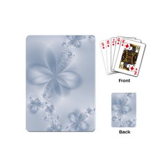 Faded Blue Floral Print Playing Cards Single Design (mini) by SpinnyChairDesigns