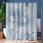 Faded Blue Floral Print Shower Curtain 60  x 72  (Medium)  60 x72  Curtain