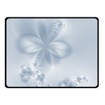 Faded Blue Floral Print Double Sided Fleece Blanket (Small)  45 x34  Blanket Front