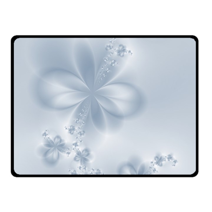 Faded Blue Floral Print Double Sided Fleece Blanket (Small) 