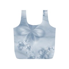 Faded Blue Floral Print Full Print Recycle Bag (s) by SpinnyChairDesigns