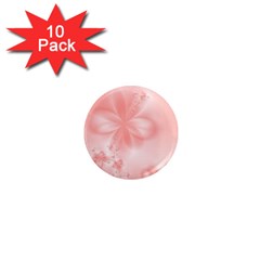 Pastel Coral Floral Print 1  Mini Magnet (10 Pack)  by SpinnyChairDesigns